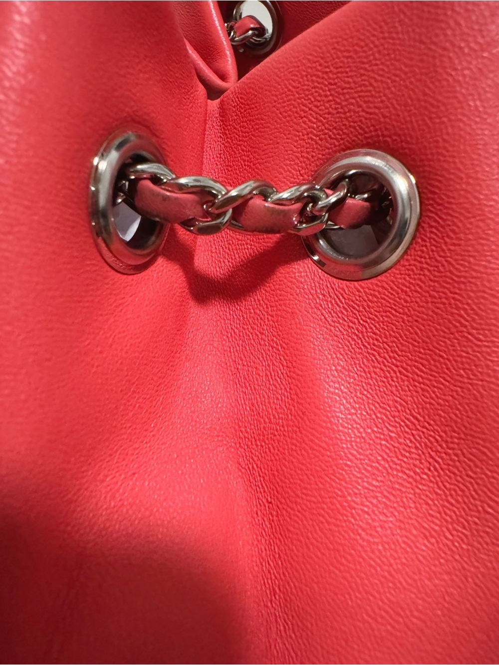 Chanel Red Quilted Backpack In Seoul - Picture 8 of 15